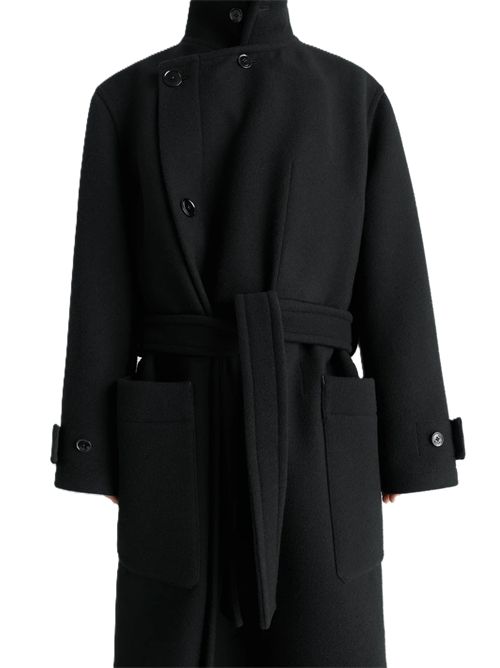 WRAP COAT IN Double Wool Lemaire | CO1037 LF1116BK999 BLACK